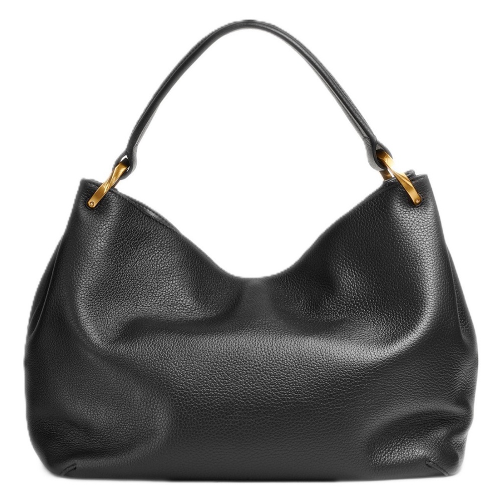 Donna Karan New York Glenwood Leather Shoulder Black handbag with Tassel Detail - Picture 3 of 16